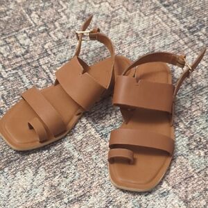 Toms Brown Leather Sandals